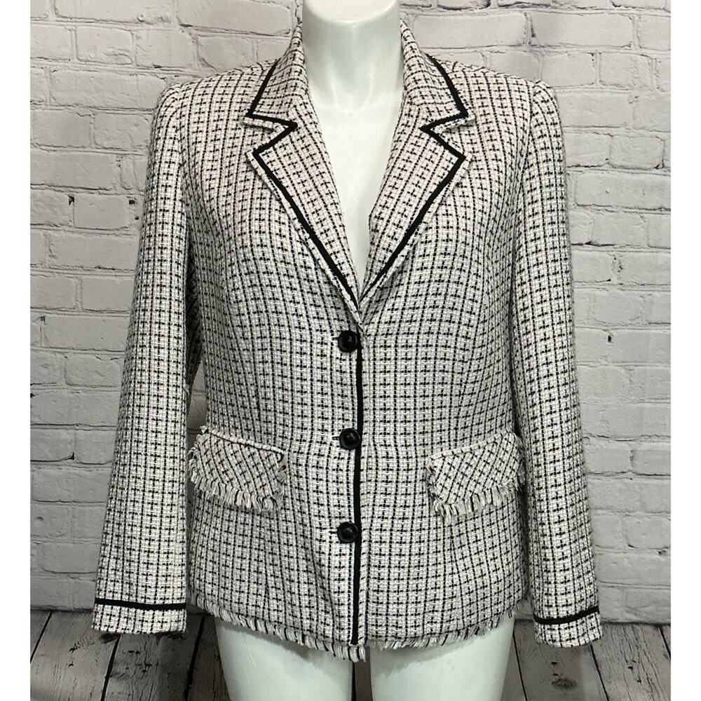 Lane Bryant Women's Fringe Hem Tweed Blazer (Size 16)